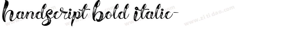 HandScript Bold Italic字体转换